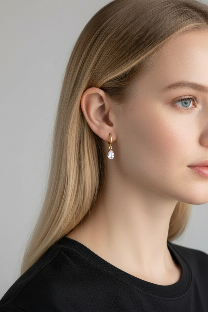 Dainty Water Droplet Hoops