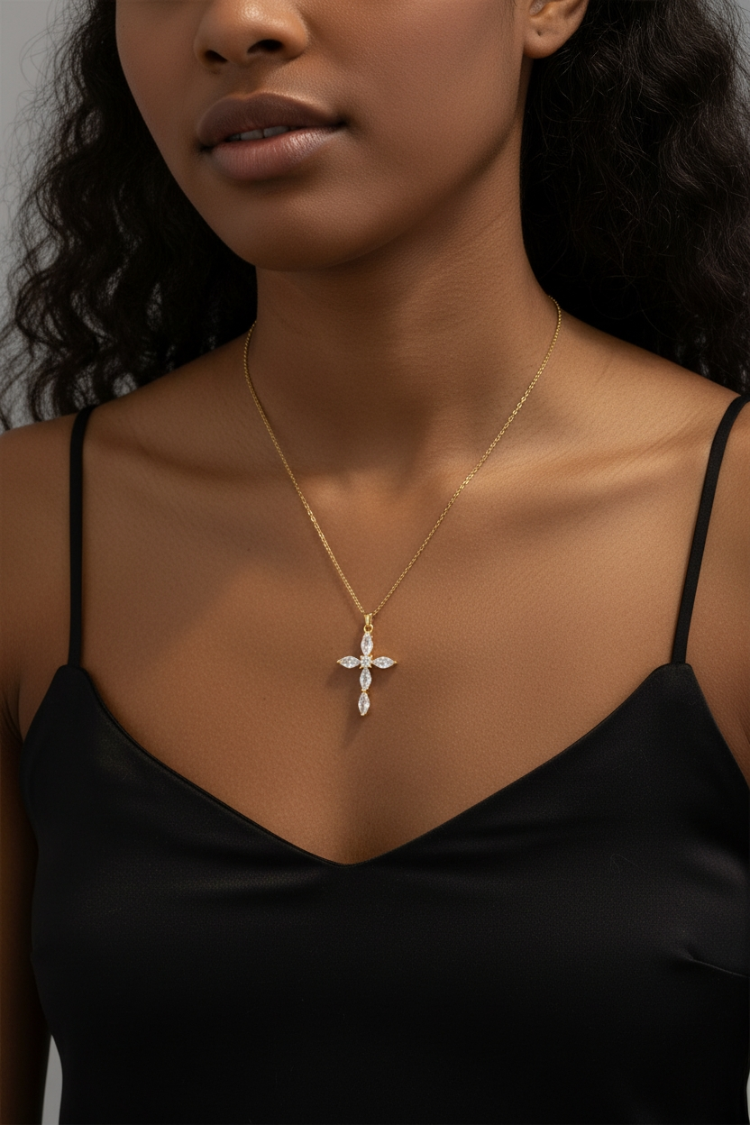 Clear Cross Necklace – MTL_Jewellery