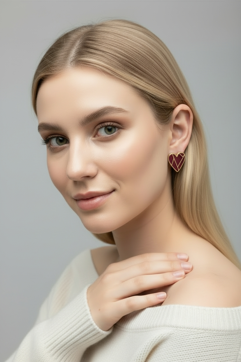 Pure Heart Studs (Wine)