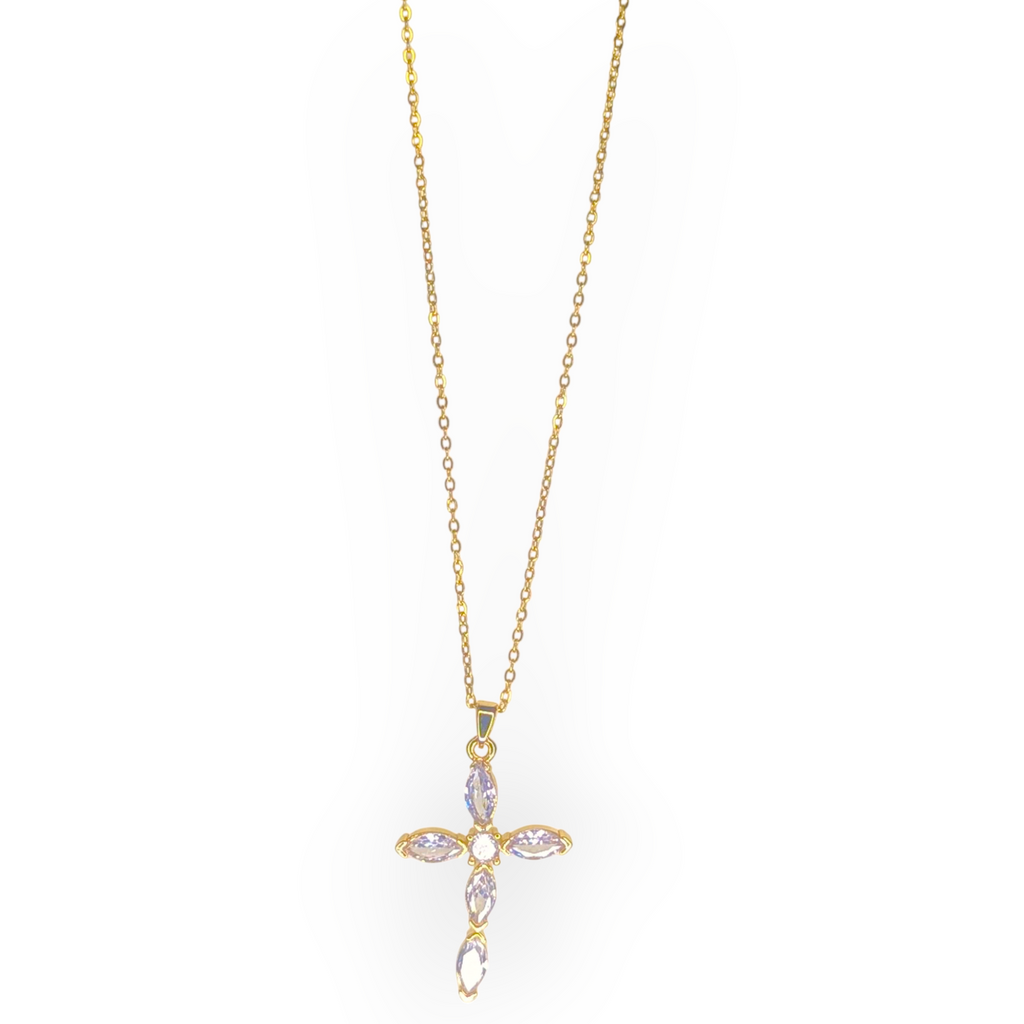 Clear Cross Necklace