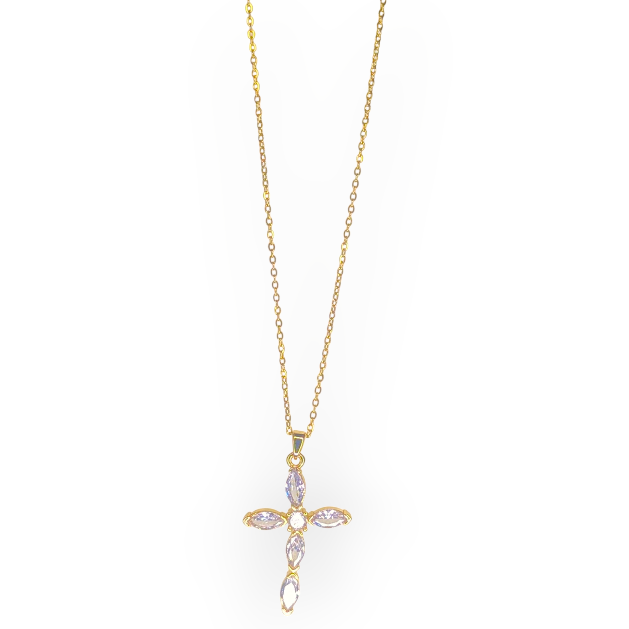 Clear Cross Necklace