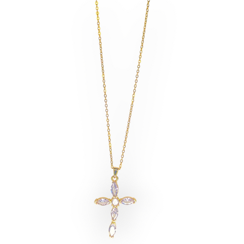 Clear Cross Necklace
